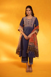 Blue chanderi dress Achkan