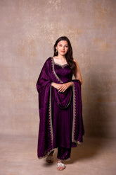 Deep Wine Anarkali Set