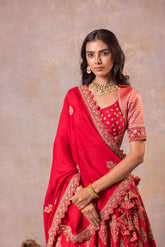 Red Silk Lehenga Set