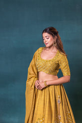 Mustard Silk Lehenga Set