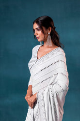 Powder Blue Georgette Saree