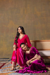 Velvet Rani Pink Suit Set