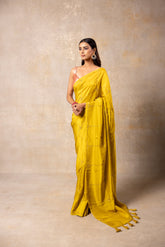 Tuscany yellow silk saree