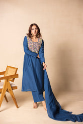 Midnight blue kurta set