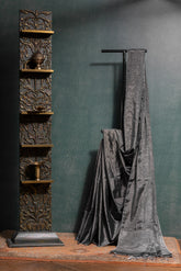 Charcoal tissue cotton saree