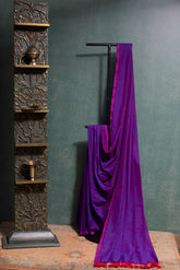 Plum Purple Cotton Saree with Pink Hues