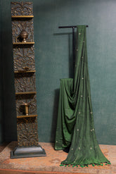 Pine Green Cotton Saree
