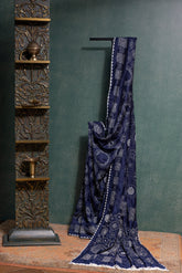 Navy Blue Gaji Bandhej Saree