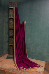 Plum Pink Silk Dupatta