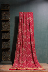 Red Gaji Bandhej Dupatta