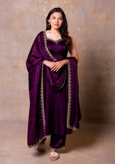 Deep Wine Anarkali Set