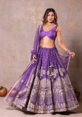 Dusty Purple Silk Lehenga Set