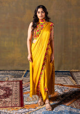 Mustard Silk Saree