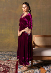 Velvet Wine Suit Set