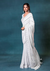 Powder Blue Georgette Saree