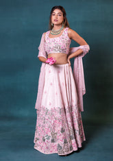 Baby Pink Silk Lehenga Set