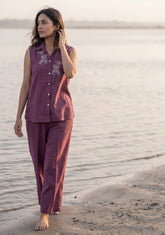 Plum Shirt & Pant Set