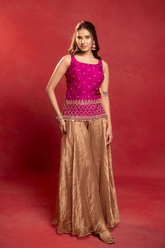 Pink & Golden Indo-Western