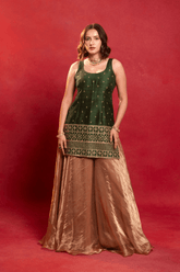 Green & golden Indo-western