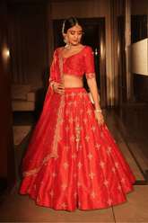 Red bridal lehenga