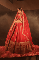 Red bridal lehenga
