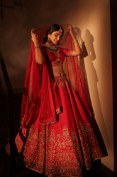Red bridal lehenga set