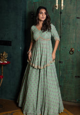 Sea green peplum and skirt
