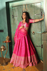 Hot Pink Lehenga Set Achkan