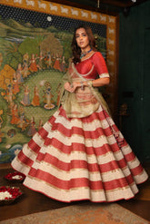 Rust And Pearl Lehenga Set Achkan