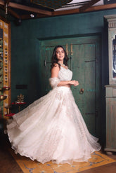 White Lehenga Set Achkan