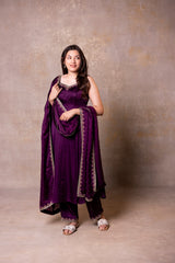 Deep Wine Anarkali Set