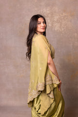 Silk Drape Skirt, Crop Top and Cape