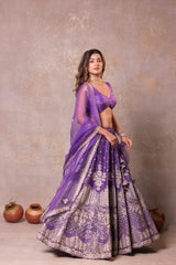 Dusty Purple Silk Lehenga Set