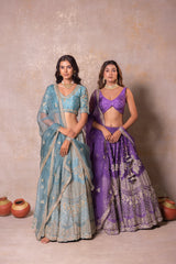 Dusty Purple Silk Lehenga Set