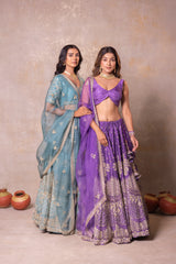 Dusty Purple Silk Lehenga Set