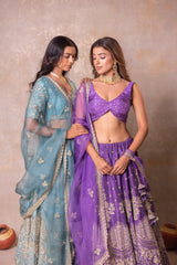 Dusty Purple Silk Lehenga Set