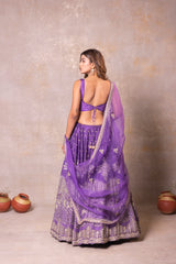 Dusty Purple Silk Lehenga Set
