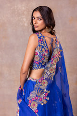 Royal Blue Silk Lehenga Set