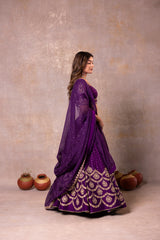 Deep Purple Lehenga Set
