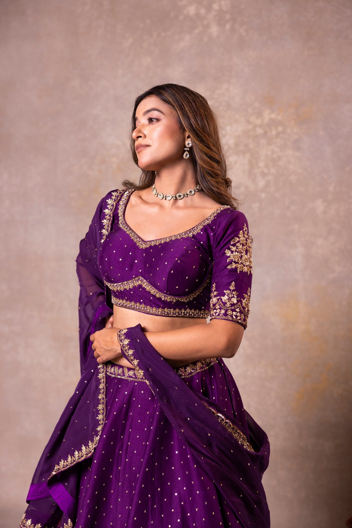 Deep Purple Lehenga Set