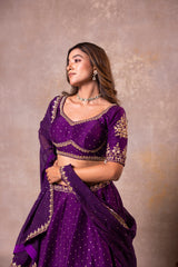 Deep Purple Lehenga Set
