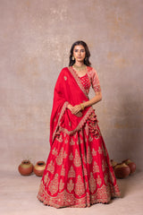 Red Silk Lehenga Set