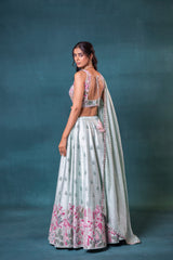 Sea Green Silk Lehenga Set