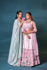Baby Pink Silk Lehenga Set