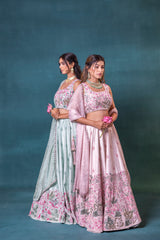 Baby Pink Silk Lehenga Set