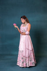 Baby Pink Silk Lehenga Set
