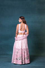 Baby Pink Silk Lehenga Set