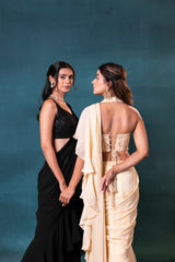 Black Pre-drape Saree