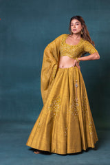 Mustard Silk Lehenga Set