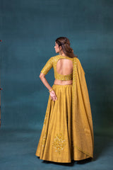 Mustard Silk Lehenga Set